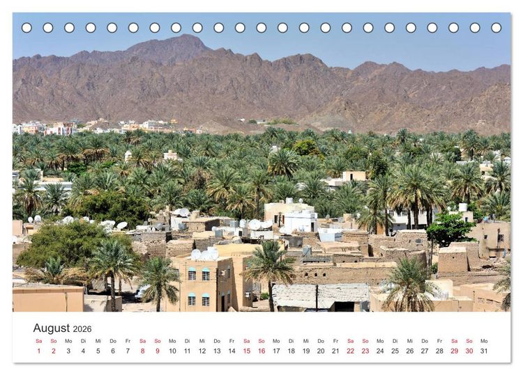Produktbild: Sultanat Oman - Land des Orients (Tischkalender 2026 DIN A5 quer), CALVENDO Monatskalender