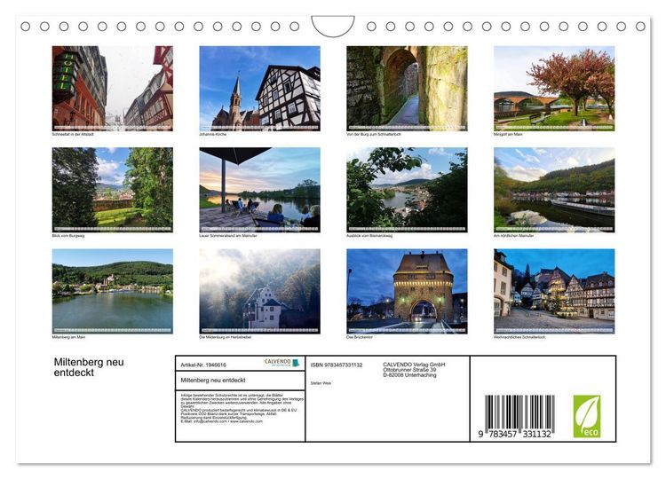 Produktbild: Miltenberg neu entdeckt (Wandkalender 2026 DIN A4 quer), CALVENDO Monatskalender
