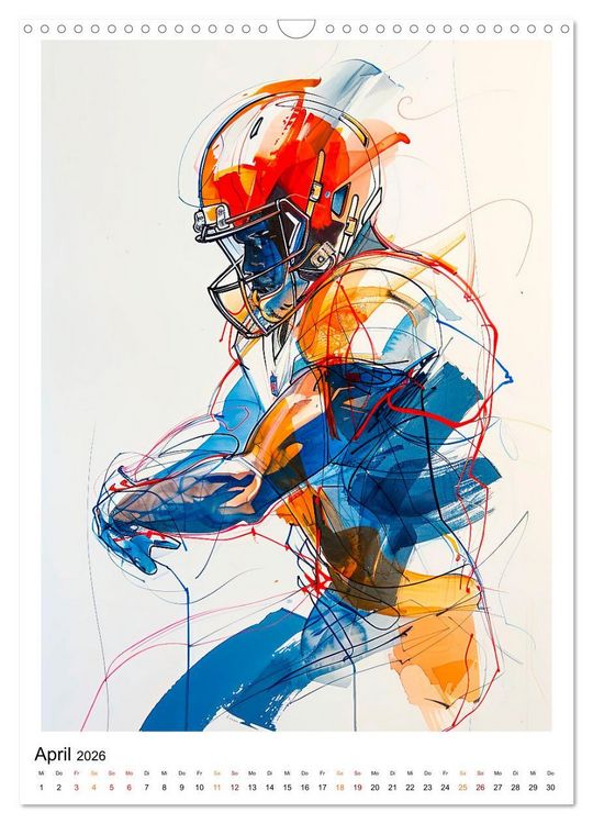 Produktbild: American Football - tolle Momente (Wandkalender 2026 DIN A3 hoch), CALVENDO Monatskalender