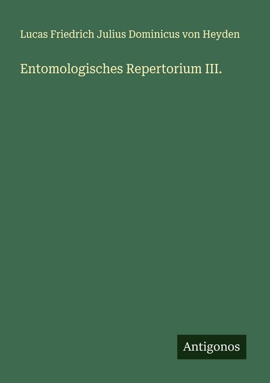 Produktbild: Entomologisches Repertorium III.