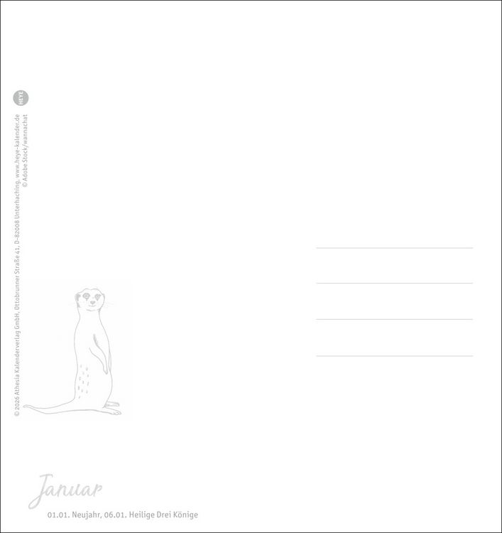 Produktbild: Erdm&auml;nnchen Postkartenkalender 2027