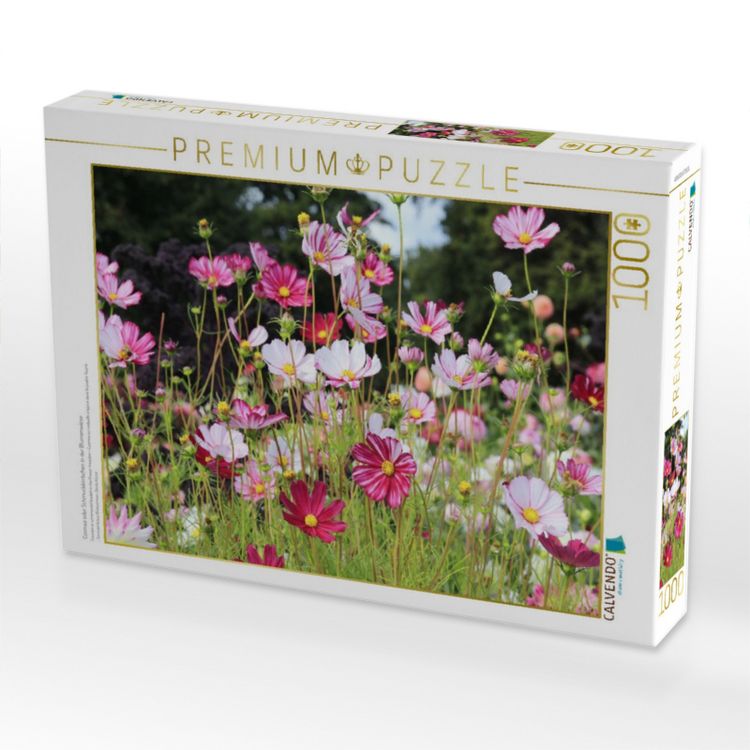 Produktbild: CALVENDO Puzzle Cosmea oder Schmuckk&ouml;rbchen in der Blumenwiese | 1000 Teile Lege-Gr&ouml;&szlig;e 64x48cm Foto-Puzzle f&uuml;r gl&uuml;ckliche Stunden