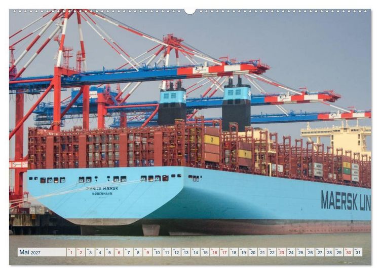 Produktbild: JadeWeserPort Impressionen vom Containerterminal in Wilhelmshaven (Wandkalender 2027 DIN A2 quer), CALVENDO Monatskalender