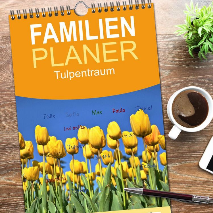 Produktbild: Familienplaner 2026 - Tulpentraum mit 5 Spalten (Wandkalender, 21 x 45 cm) CALVENDO