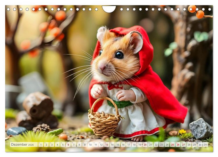 Produktbild: Es war einmal ein Hamster... M&auml;rchenhafte Abenteuer auf vier Pf&ouml;tchen (Wandkalender 2026 DIN A4 quer), CALVENDO Monatskalender