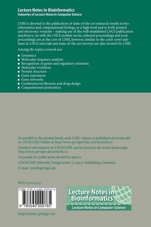 Produktbild: Algorithms in Bioinformatics
