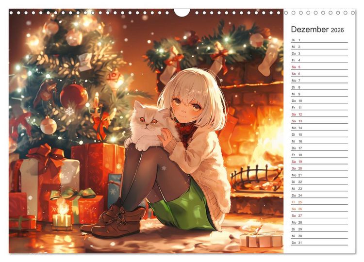 Produktbild: Anime-Freunde - Terminplaner mit niedlichen Tierfreundschaften (Wandkalender 2026 DIN A3 quer), CALVENDO Monatskalender