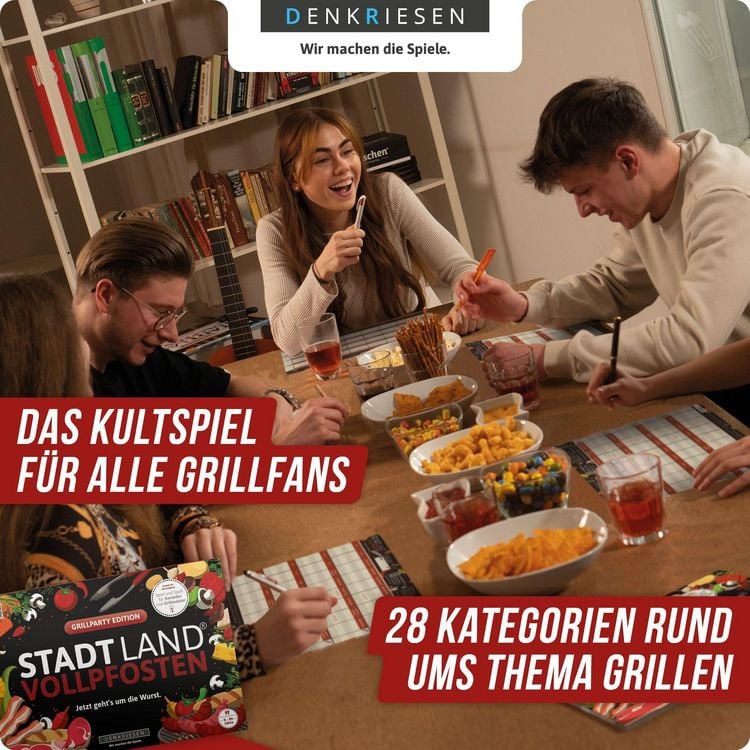 Produktbild: DENKRIESEN - STADT LAND VOLLPFOSTEN&reg; - GRILLPARTY EDITION - "Jetzt geht's um die Wurst." - A4