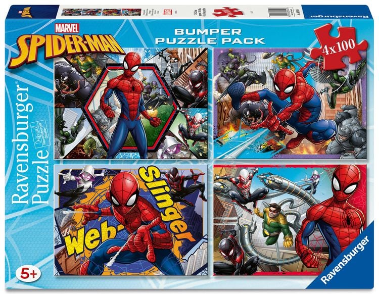 Produktbild: Kinderpuzzle 4x100 Teile - Spider-Man - Rettung in der Not