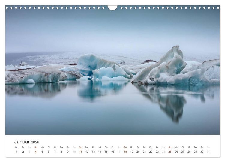 Produktbild: ISLAND 63&deg; - 66&deg; N / 13&deg; - 25&deg; W (Wandkalender 2026 DIN A3 quer), CALVENDO Monatskalender