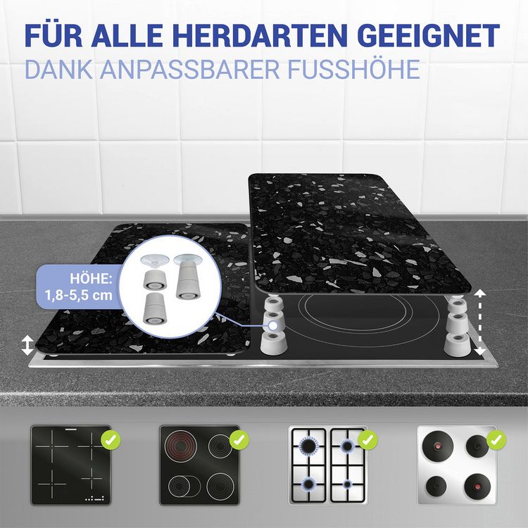 Produktbild: Herdabdeckplatte Universal Mod. Terrazzo, 2er Set, f&uuml;r alle Herdarten geeignet