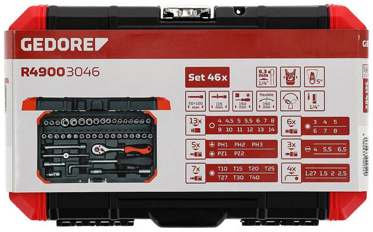 Produktbild: Gedore RED R49003046 Steckschl&uuml;sselsatz 46teilig 3300052