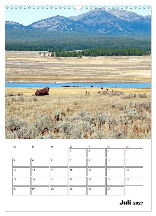Produktbild: Yellowstone und Grand Tetons Nationalparks (Wandkalender 2027 DIN A3 hoch), CALVENDO Monatskalender