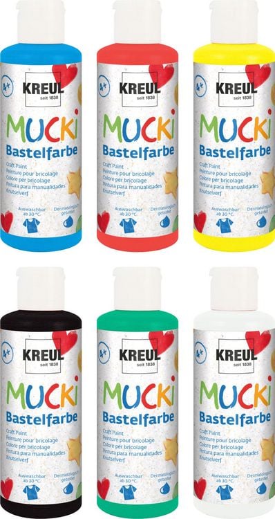 Produktbild: KREUL MUCKI Bastelfarbe 6er Set 80 ml