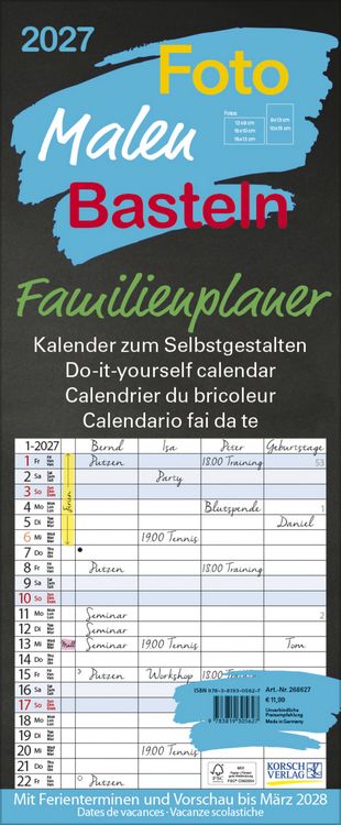 Produktbild: FMB Familienplaner schwarz 2027