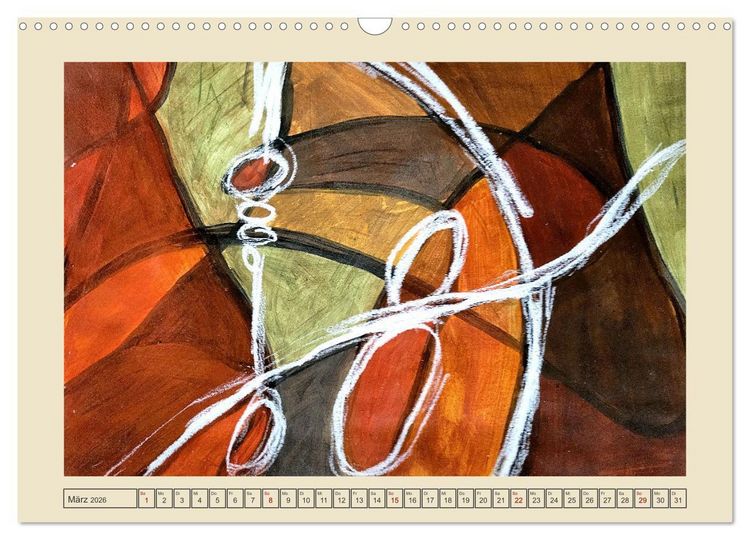 Produktbild: Kaleidoskop in Braun - Abstrakte Malerei in warmen Erdfarben (Wandkalender 2026 DIN A3 quer), CALVENDO Monatskalender