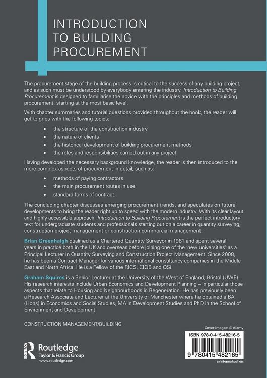 Produktbild: Introduction to Building Procurement