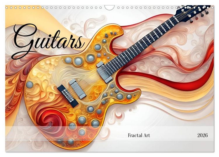 Produktbild: Guitars Fractal Art (Wall Calendar 2026 DIN A3 landscape), CALVENDO 12 Month Wall Calendar