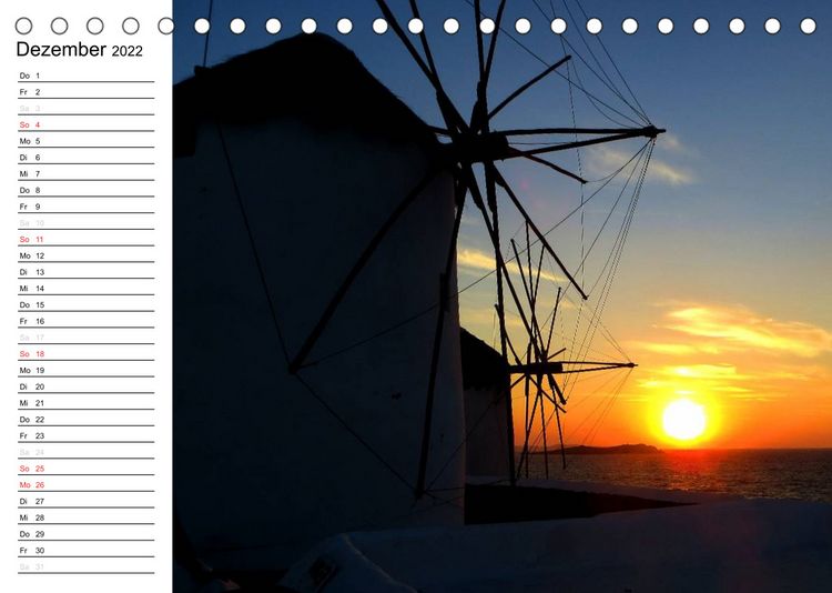 Produktbild: MYKONOS - Insel der Winde (Tischkalender 2022 DIN A5 quer)