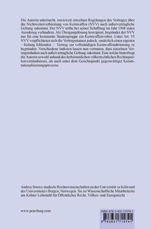 Produktbild: Die rechtliche Bindungswirkung des Vertrages &uuml;ber die Nichtweiterverbreitung von Kernwaffen gegen&uuml;ber Drittstaaten