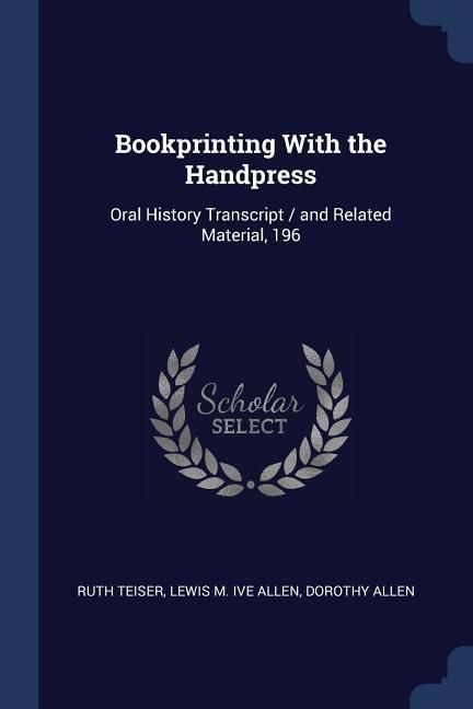 Produktbild: Bookprinting With the Handpress