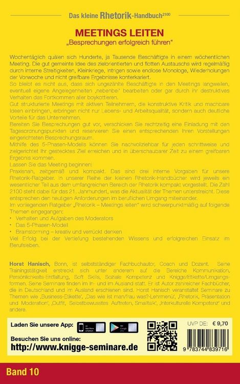 Produktbild: Rhetorik-Handbuch 2100 - Meetings leiten