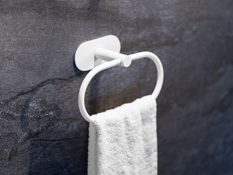 Produktbild: Turbo-Loc&reg; Handtuchring Mod. Orea White matt, aus rostfreiem Edelstahl