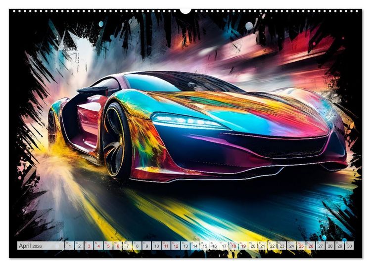 Produktbild: Coole KI-generierte SPORTWAGEN (Wandkalender 2026 DIN A2 quer), CALVENDO Monatskalender