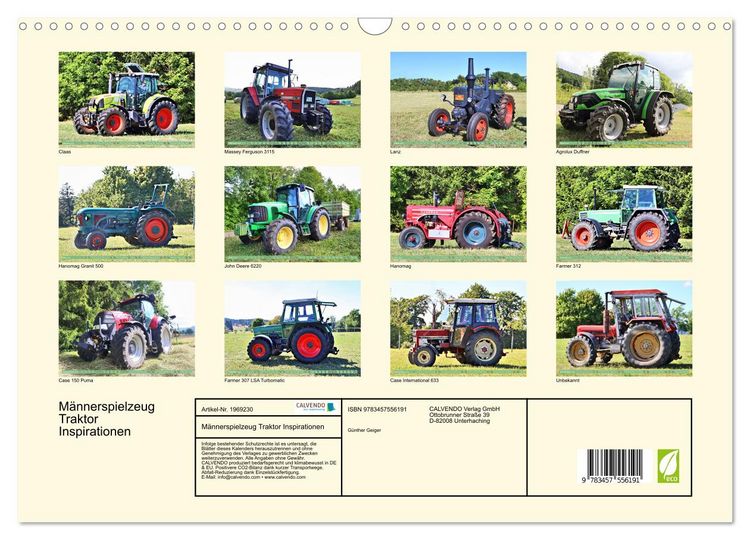 Produktbild: M&auml;nnerspielzeug Traktor Inspirationen (Wandkalender 2026 DIN A3 quer), CALVENDO Monatskalender