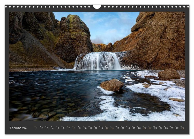 Produktbild: Island - Die sch&ouml;nsten Wasserf&auml;lle (Wandkalender 2026 DIN A3 quer), CALVENDO Monatskalender