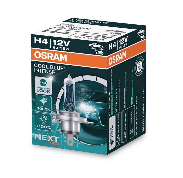 Produktbild: Osram Automotive 64193CBN Halogen Leuchtmittel COOL BLUE&reg; INTENSE H4 60/55W 12V