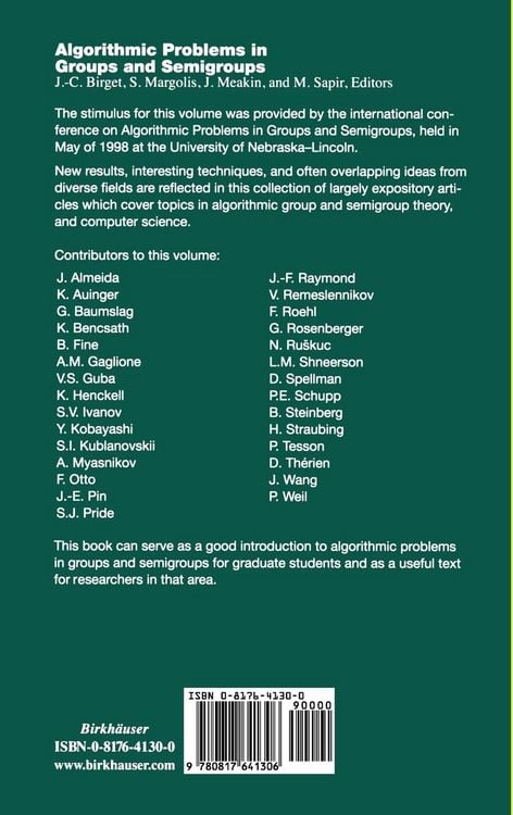 Produktbild: Algorithmic Problems in Groups and Semigroups