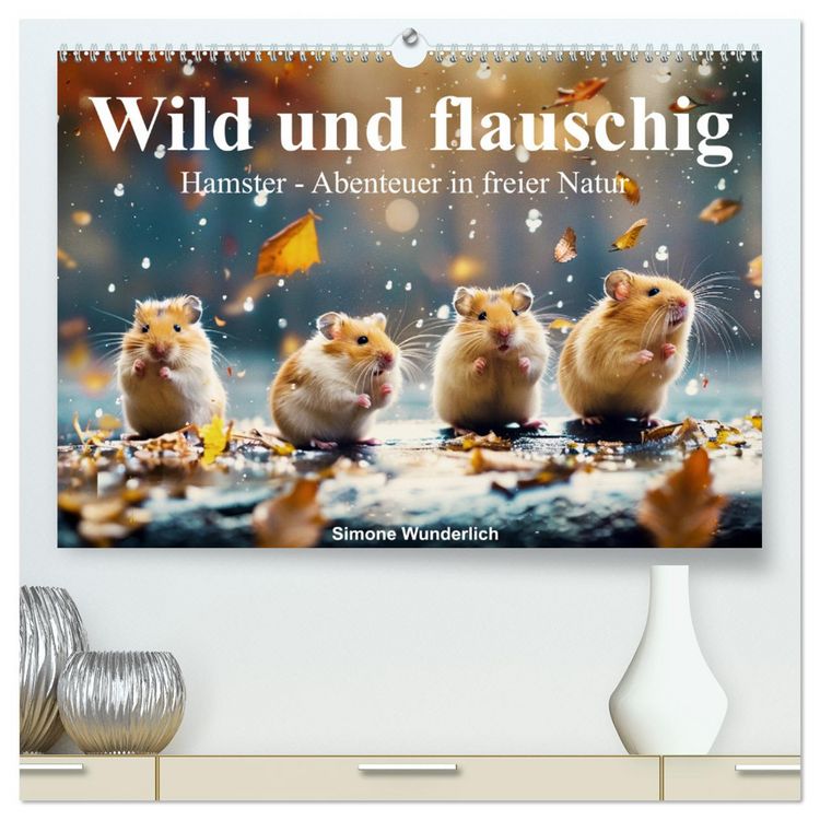 Produktbild: Wild und flauschig - Hamster - Abenteuer in freier Natur (hochwertiger Premium Wandkalender 2026 DIN A2 quer), Kunstdruck in Hochglanz