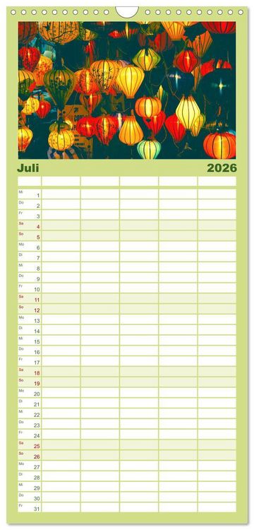 Produktbild: Familienplaner 2026 - Vietnam - Das Land der Morgenr&ouml;te. mit 5 Spalten (Wandkalender, 21 x 45 cm) CALVENDO