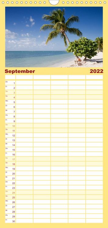 Produktbild: Familienplaner Florida - Sonne, Str&auml;nde und Naturparks (Wandkalender 2022 , 21 cm x 45 cm, hoch)