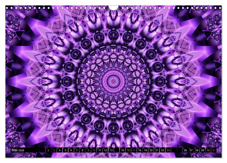 Produktbild: Energie - Mandalas, Spiritualit&auml;t durch die Farbe Lila (Wandkalender 2026 DIN A3 quer), CALVENDO Monatskalender