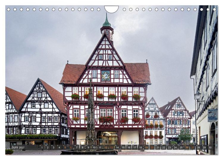 Produktbild: Idyllisches Fachwerk rund um Stuttgart (Wandkalender 2027 DIN A4 quer), CALVENDO Monatskalender