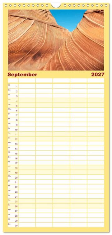 Produktbild: Familienplaner 2027 - Paria Canyon - The Wave Naturwunder mit 5 Spalten (Wandkalender, 21 x 45 cm) CALVENDO