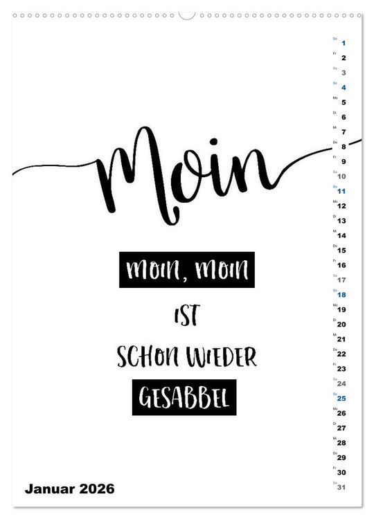 Produktbild: PLATT Typische Spr&uuml;che (hochwertiger Premium Wandkalender 2026 DIN A2 hoch), Kunstdruck in Hochglanz