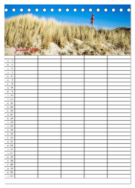 Produktbild: JUIST - DIE NORDSEEINSEL (Tischkalender 2026 DIN A5 hoch), CALVENDO Monatskalender