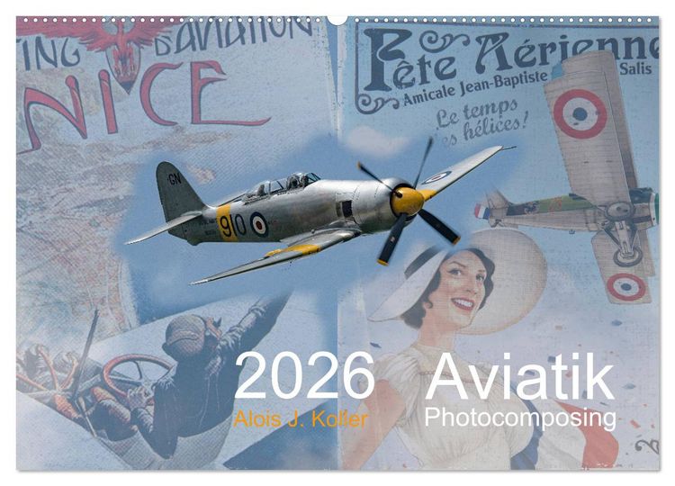 Produktbild: Aviatik Photocomposing 2026 (Wandkalender 2026 DIN A2 quer), CALVENDO Monatskalender