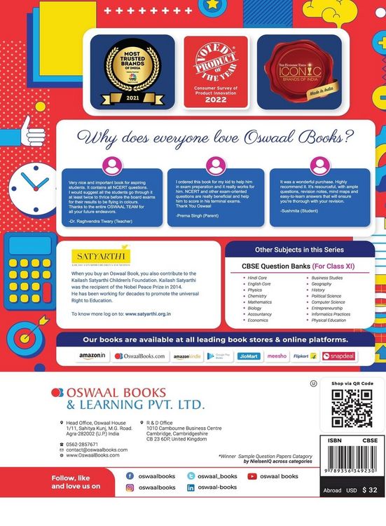 Produktbild: Oswaal CBSE Chapterwise & Topicwise Question Bank Class 11 Applied Mathematics Book (For 2023-24 Exam)