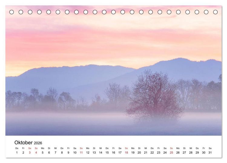 Produktbild: Landschaften vom Licht gek&uuml;&szlig;t (Tischkalender 2026 DIN A5 quer), CALVENDO Monatskalender
