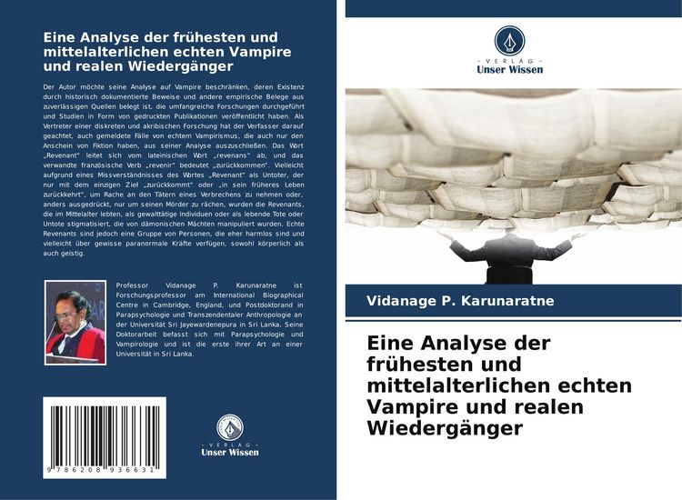 Produktbild: Eine Analyse der fr&uuml;hesten und mittelalterlichen echten Vampire und realen Wiederg&auml;nger