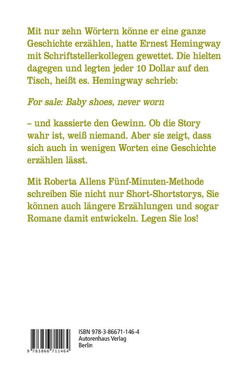 Produktbild: Short Short-Storys schreiben - K&uuml;rzestgeschichten schreiben