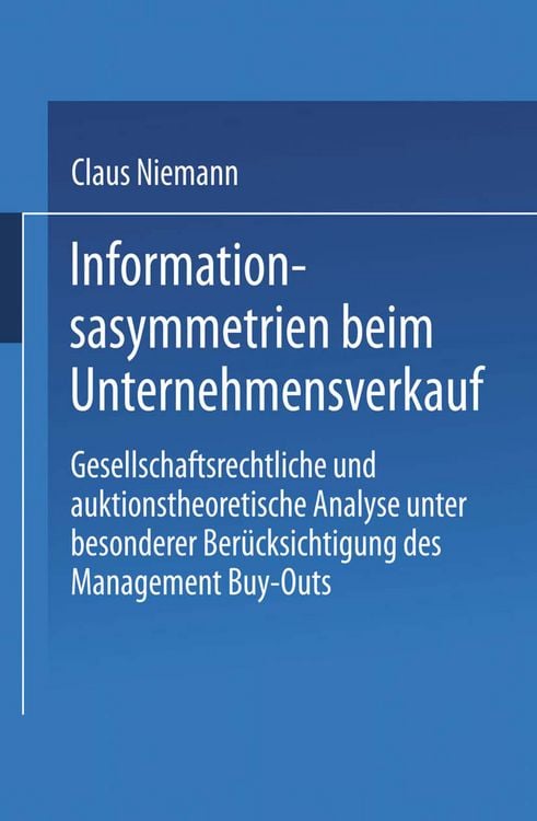 Produktbild: Informationsasymmetrien beim Unternehmensverkauf