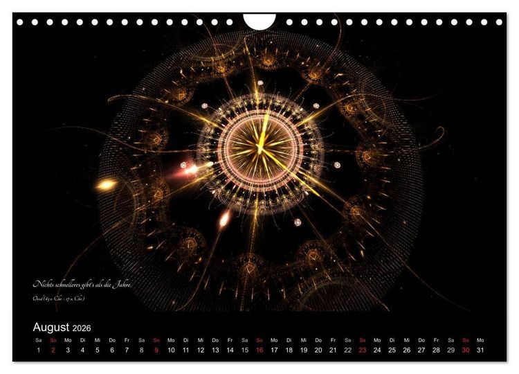 Produktbild: Zeit 2026 - Grafiken und Zitate (Wandkalender 2026 DIN A4 quer), CALVENDO Monatskalender