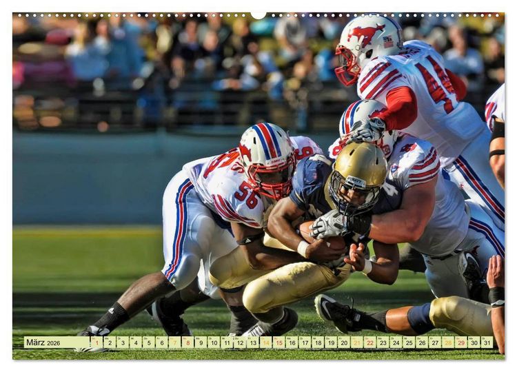 Produktbild: American Football - athletisch und riskant (Wandkalender 2026 DIN A2 quer), CALVENDO Monatskalender
