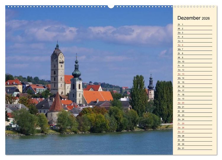 Produktbild: Die Wachau - Bezaubernde Orte an der Donau (hochwertiger Premium Wandkalender 2026 DIN A2 quer), Kunstdruck in Hochglanz