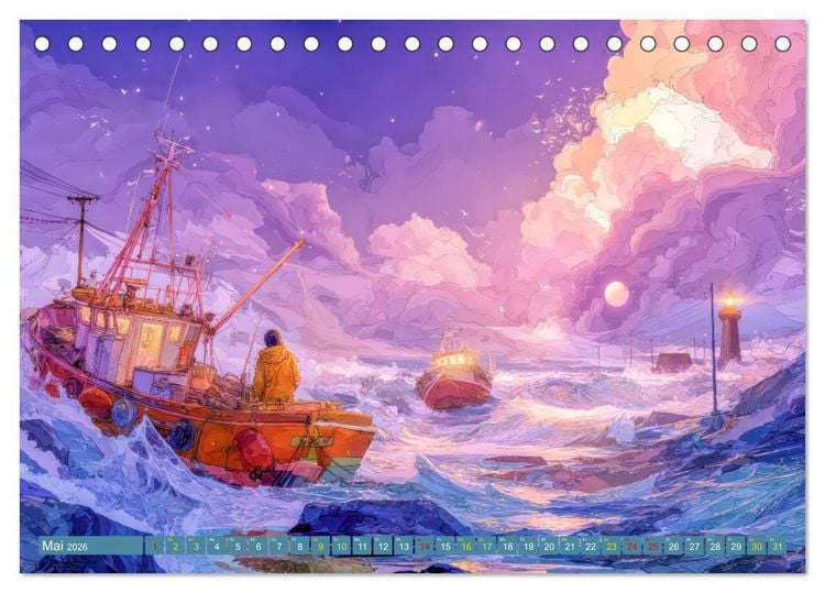 Produktbild: Am Wasser - Bei Sturm und Sonnenschein (Tischkalender 2026 DIN A5 quer), CALVENDO Monatskalender
